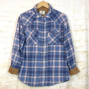Legendary Whitetails Shirt Mens L Blue Plaid Western Flannel Stockyards Shotgun